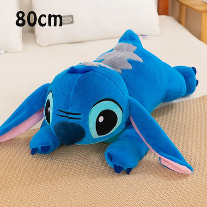 Disney Lilo and Stitch Plush Toys Prone Cute 55/80cm Anime Stich Doll Stuffed Plushie Angel Pillow Soft Gift for Children Kawaii