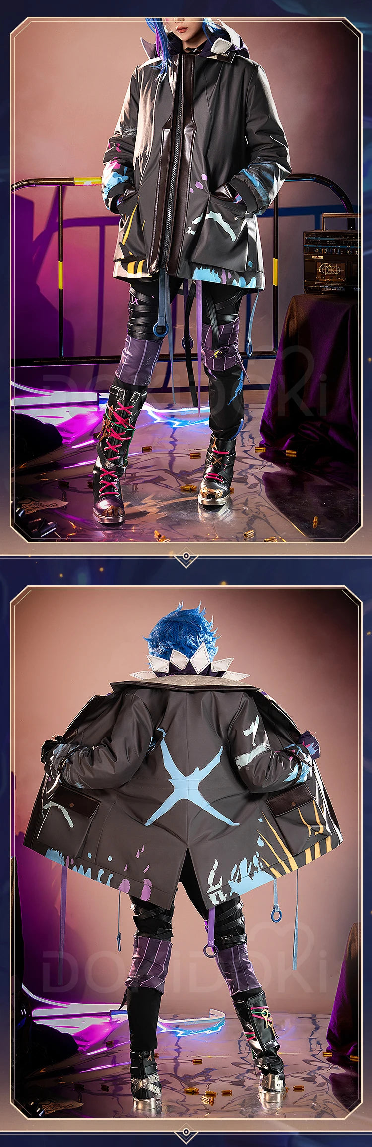 IN STOCK Jinxx Hoodie Cosplay Costume Game Anime Cosplay【S-3XL】DokiDoki-R Women Halloween Costume Jinxx Cosplay Hat Plus Size