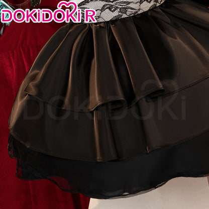 Lukaa Cosplay Costume DokiDoki-R Women Cute Black Full Dress Lukaa Cosplay Headphone Butterfly Female Cosplay