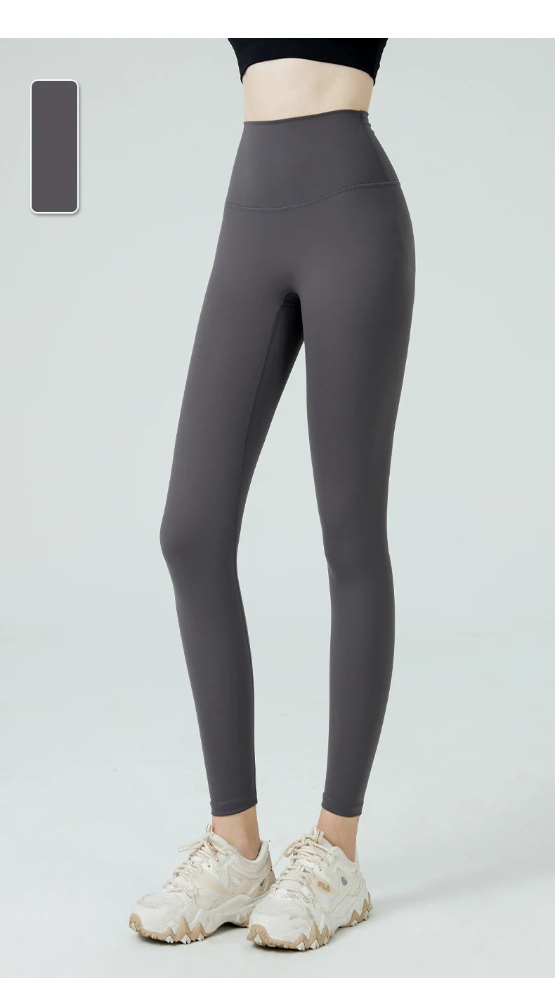 Naked Feel Yoga Leggings with Buttock Lifting and Hidden Waist Pockets – Women’s Gym Fitness Sportswear Tight