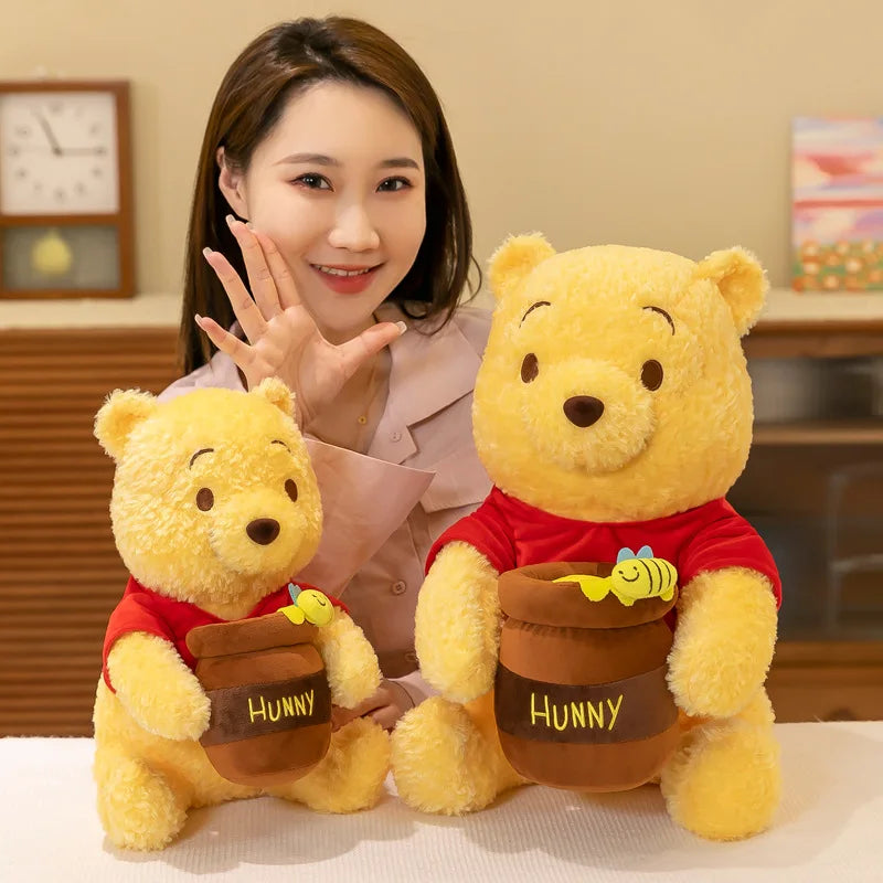 35-55cm Anime Honey Jar Winnie The Pooh Soft Plush Toys Pooh Bear Stuffed Animal Dolls Children Kids Kawaii Birthday Gift