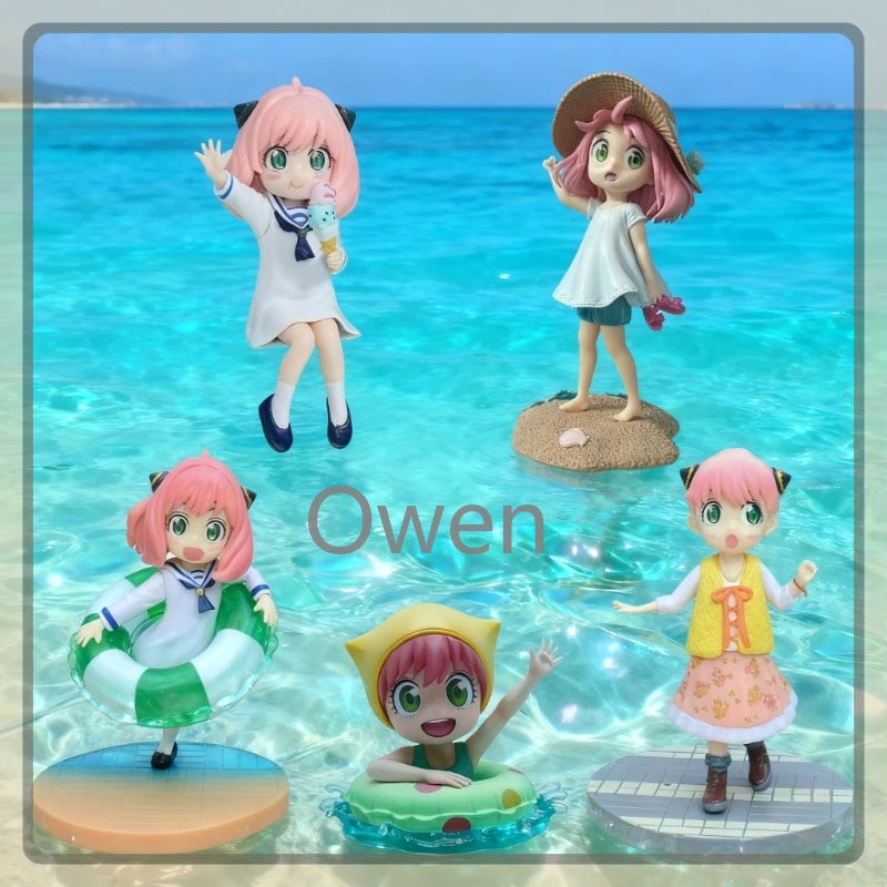 Anime Spy×Family Action Figures Anya Forger Summer Swimsuit Figurine Dolls Model Cute Toy PVC Collectible Ornament Birthday Gift