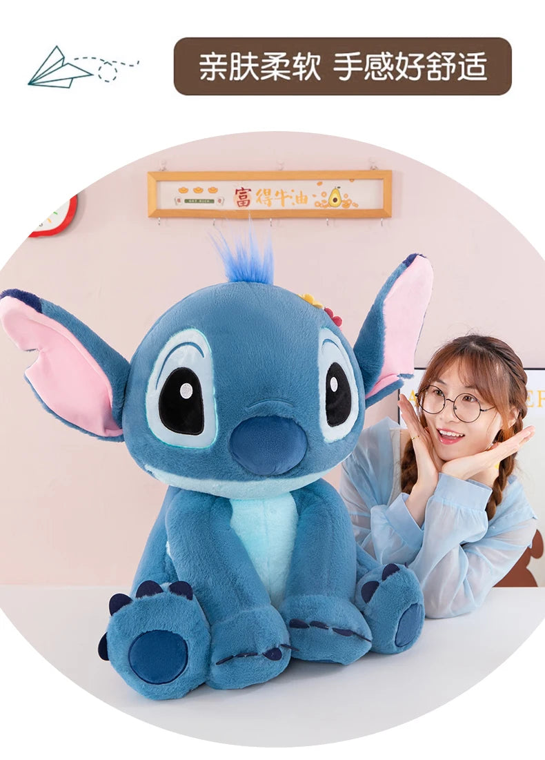 Disney 70cm Large Size Lilo&Stitch Plush Stuffed Doll Cartoon Animal Sleeping  Pillow Room Decoration Softmaterial Toy for Gift