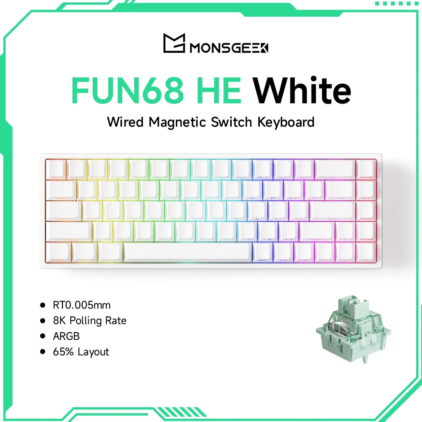 Akko MonsGeek FUN68 & FUN60 PRO&MAX HE Magnetic 60% 65% Gaming Keyboards Rapid Trigger 8K Custom Keyboard for Esports