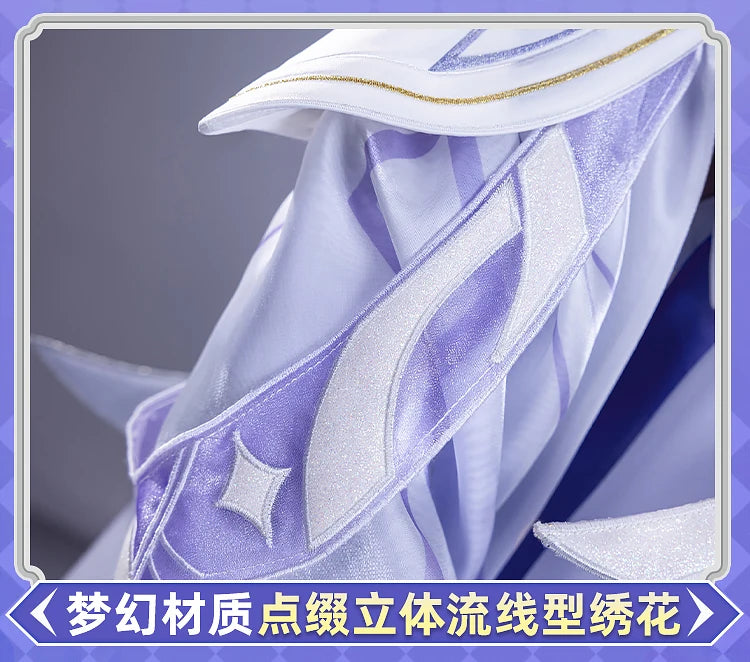 Genshin Impact Columbina Cosplay Costume Wig The Damselette Dress Uniform Eye Mask Eleven Fatui Harbingers Halloween Women Girls