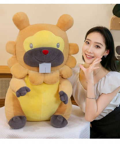35/80cm Large Bidoof  Pokemon Plush Toys Anime Doll Cute Pillow Cartoon Giant Pokémon Plushie Stuffed Gift for Kids Christmas