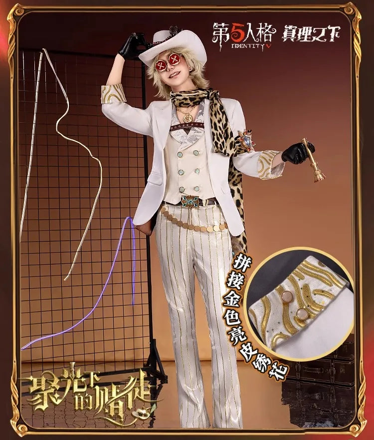 Identity V Prospector Cosplay Costume Norton Campbell Uniform Hat Gambler in The Spotlight Halloween for Women Men Carnival Prop