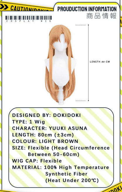 IN STOCK Yuuki Asuna Cosplay Costume Anime Sword Art Online Cosplay DokiDoki-SR Female Costume Yuuki Asuna Halloween Cosplay Wig