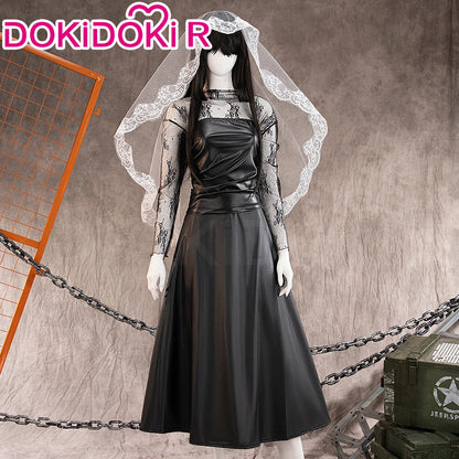Osaragi Cosplay Custome Anime DokiDoki-R Women Black Long Dress Costume Ms.Osaragi Cosplay Headdress