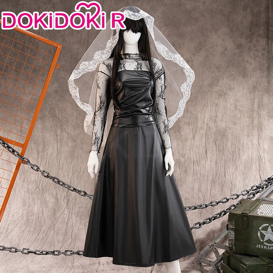 Osaragi Cosplay Custome Anime DokiDoki-R Women Black Long Dress Costume Ms.Osaragi Cosplay Headdress