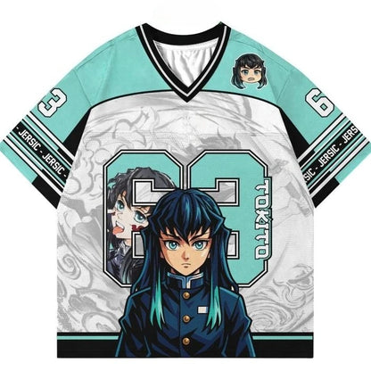 Demon Slayer Muichiro Tokito Anime Series Number 63 Jersey Oversize Kpop Baseball Hockey Outfit T-shirt Daily Unisex Tops Tees