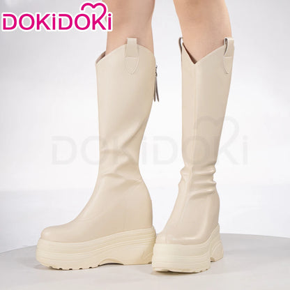 IN STOCK Women Cosplay Props 18cm Heightening Shoes DokiDoki Women Daily 12cm 11cm 18cm 22cm Black White Boots Shoes Halloween