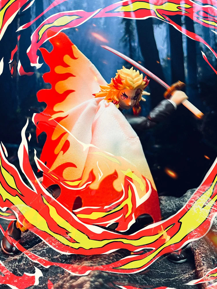 1/12 Rengoku Kyoujurou Anime Figure Mini Red White Cloak Toys Clothes Accessory For 6" Demon Slayer Shf Figma BUZZmod Soldier