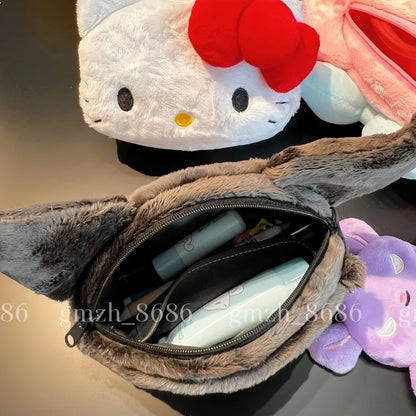 Cartoon Anime Bag Pencil Case and Coin Purse Kuromi My Melody KT Cat Plush Bag Anime Bag Cosmetic Bag Birthday Gifts Girl Women
