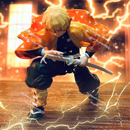 1/12 Scale Agatsuma Zenitsu Shf Anime Man Figure Mini Orange Kimono Coat Toys Clothes Accessory For 6" Soldier Body Decoration