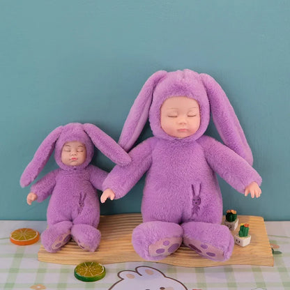 Lifelike Reborn Baby Dolls Soft Body Realistic Newborn Dolls Sleeping Girl Dolls Stuffed Toy Easter Stuffed Animal Bunny Rabbit