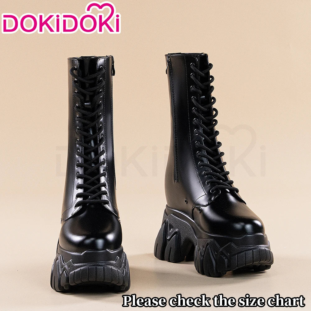 IN STOCK Women Cosplay Props 18cm Heightening Shoes DokiDoki Women Daily 12cm 11cm 18cm 22cm Black White Boots Shoes Halloween
