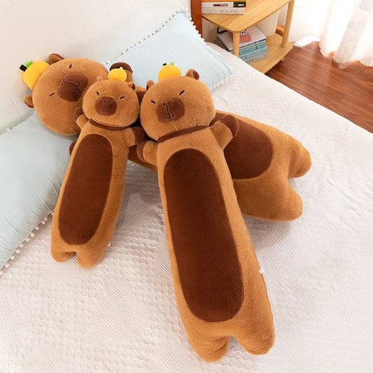 Creative Long Strip Capibala Pillow Cartoon Large Dolphin Doll Sleeping with Children Plush Toy Children Birthday Christmas Gift