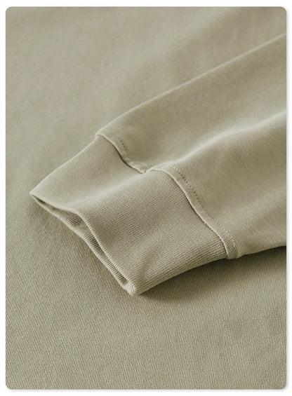 ZODF Autumn Winter 425gsm Long Sleeve T-Shirt American Retro Unisex Loose Heavyweight Basic Cotton T Shirts TEE HY0676