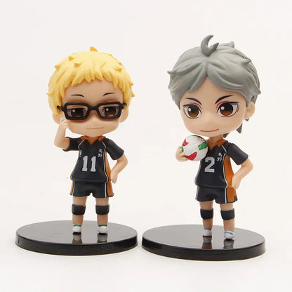 8Pcs/1Set Haikyuu Figure Oikawa Tooru Model Q version Hinata Shoyo Toy Kei Tsukishima Gift Collection Tadashi Yamaguchi PVC