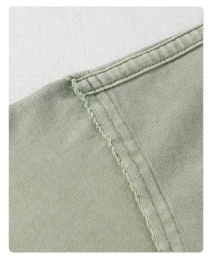 ZODF New Spring Summer Washed Cotton Solid T Shirts For Men Unisex High Street Loose Edge Oversized Noshrink T-Shirt Tee HY0465