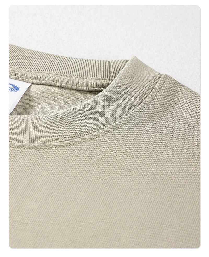 ZODF New 2025 Heavy Weight Summer Solid T Shirts For Men Unisex High Street Oversized 385gsm Cotton T-Shirt Streetwears HY0497