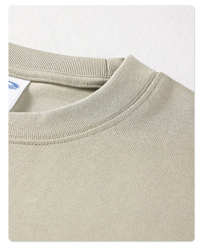 ZODF New 2025 Heavy Weight Summer Solid T Shirts For Men Unisex High Street Oversized 385gsm Cotton T-Shirt Streetwears HY0497