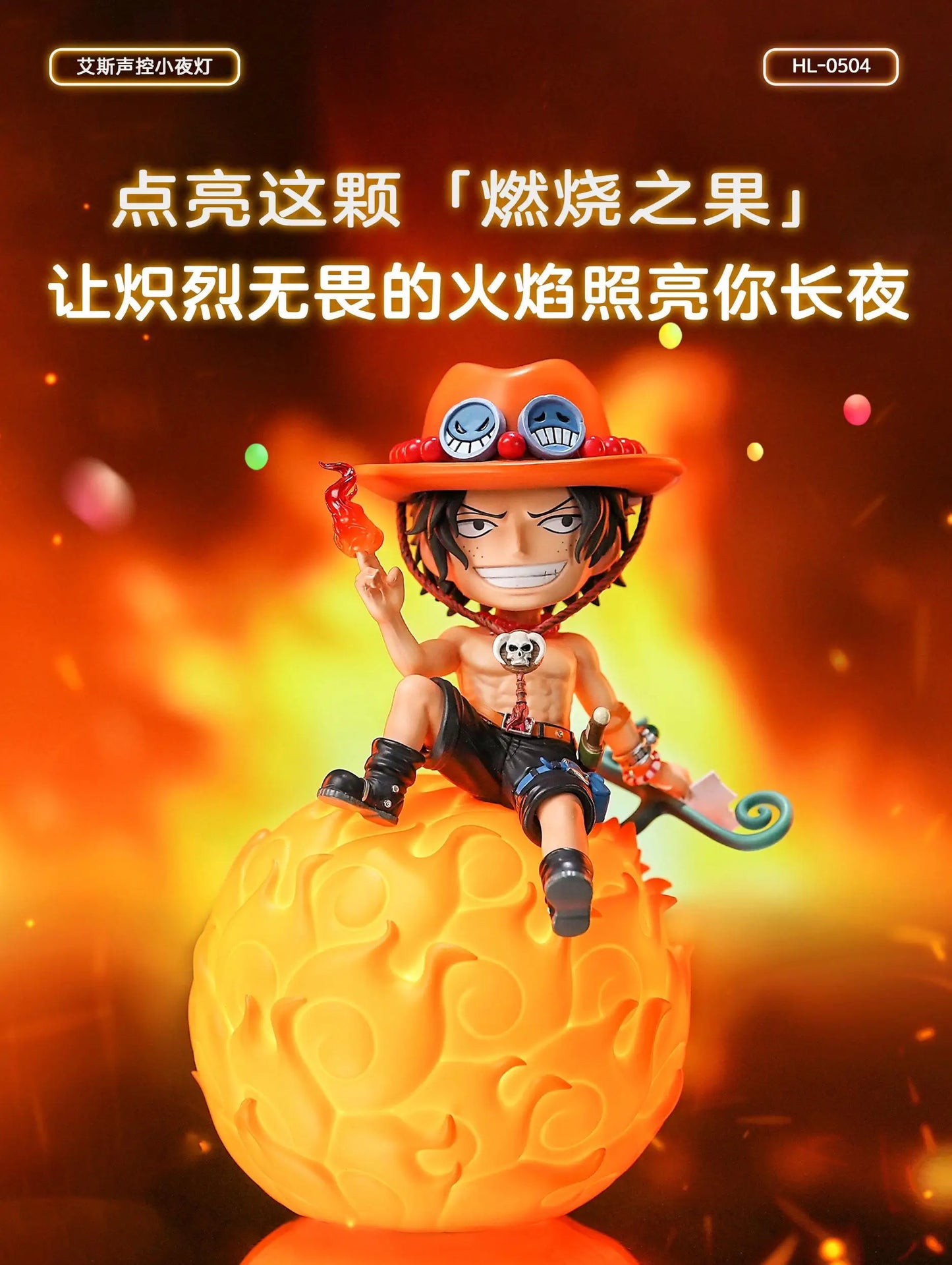One Piece jimei Devil Fruit Serie Voice-Controlled Night Light Luffy Nico Robin Chopper Portga·D· Ace Anime Figure Desktop Model