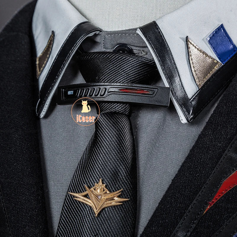 iCoser Love and Deepspace Caleb Cosplay Costume Wig Farspace Colonel Uniform Trench Hat Halloween Party Women Men Carnival Props