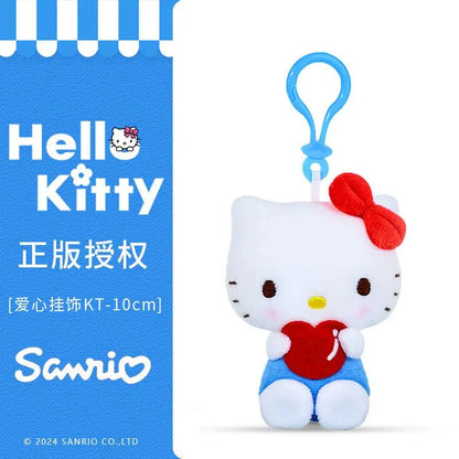 Genuine Sanrio Hello Kitty Cute Stuffed Keychain Car School bag Pendant Kids Plush Toy Keyring Plushier Strap Doll Birthday Gift