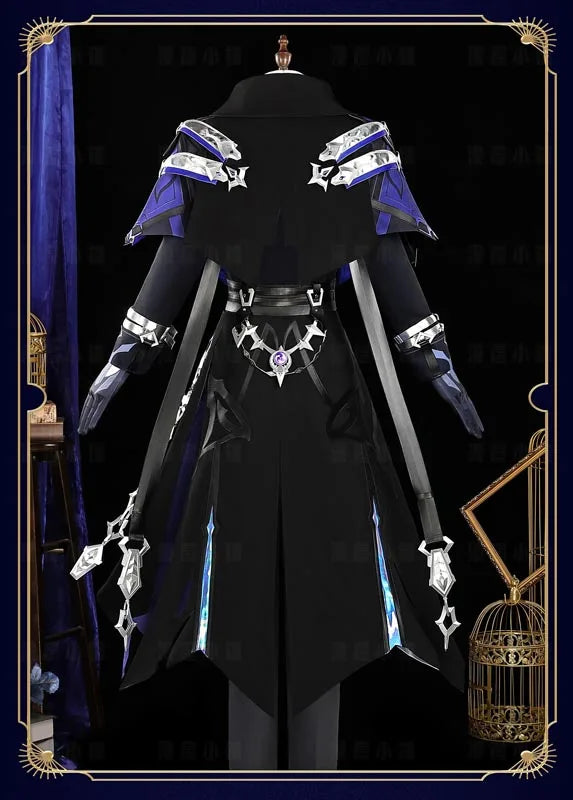 Genshin Impact Kyryll Chudomirovich Flins Cosplay Costume Wig Uniform Cloak Outfit Halloween Party for Women Men Props Carnival