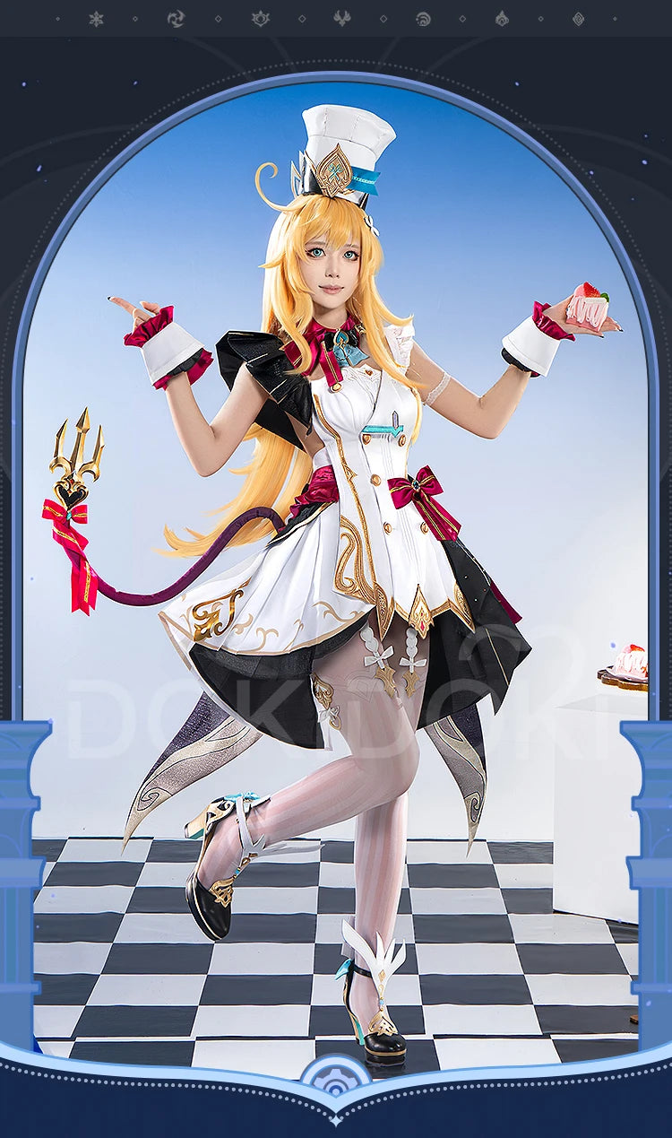 IN STOCK Escoffier Cosplay Costume Game Genshin Impact【XS-3XL】DokiDoki-R Fontaine Escoffier Plus Size Halloween
