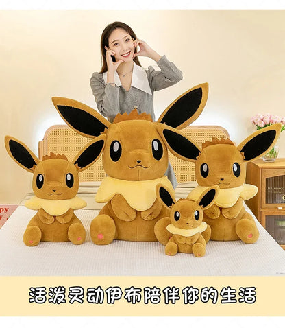 50/60/75CM Pokemon Eevee Plushies Cartoon Anime Kawaii Big Size Ornament Peluche Children Toy Stuffed Comfortable Soft Doll Gift
