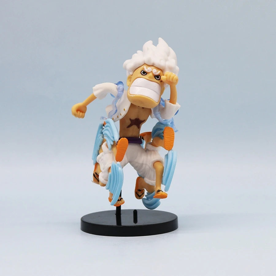 6PCS/Set One Piece Anime Figure Q Version GEAR5 Sun God Nika Luffy Action Figures Room Decoration PVC Collection Model Doll Toys