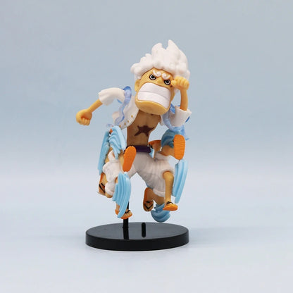 6PCS/Set One Piece Anime Figure Q Version GEAR5 Sun God Nika Luffy Action Figures Room Decoration PVC Collection Model Doll Toys