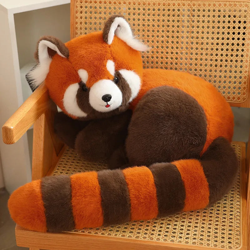 Long Tail Cute Raccoon Soft Toy Huggable Baby Red Panda Plush Doll Sleeping Raccoon Plushie Birthday Gift For Girlfriend Kids