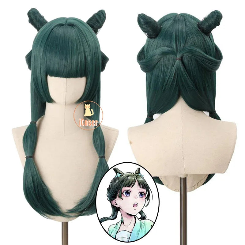 Anime The Apothecary Diaries Maomao Cosplay Costume Wig Blue Dress Hanfu Hunting Outfit Halloween Party for Women Girls iCoser