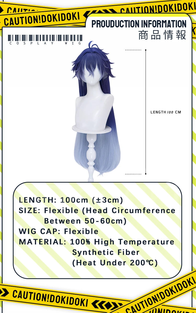 IN STOCK Ineffa Nefer Jahoda Flins Wig Game Genshin Impact DokiDoki Men Gradient Deying Hair Flins Cosplay Free Cap Halloween