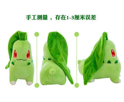 45/60/80cm Big Size Pokemon Chikorita Cartoon Anime Plush Stuffed Doll Room Decoration Plushies Pillow Ornaments Children's Gift