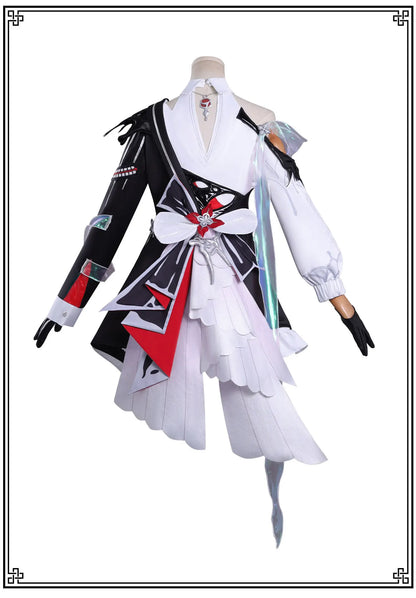 Honkai Star Rail Evernight March 7th Cosplay Costume Wig Dress Earrings Headwear Mysterious Foreign Guest Halloween Party Women