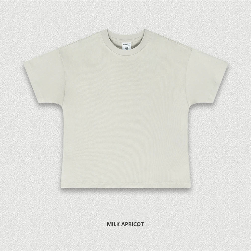 ZODF Women 2025 Summer 255gsm Cotton T-Shirts Hotsweet Girls Casual Solid Comfortable Sport T Shirt Brand Tops HY0978