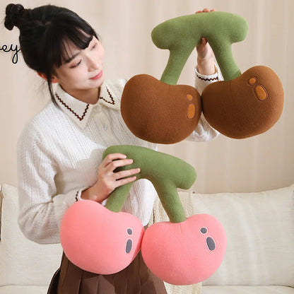 45cm Fruit Cherry Shaped Plush Pillow Soft Cute Pink Cherry Plushies Toy Hug Pillow Lovely Room Sofa Decoration
