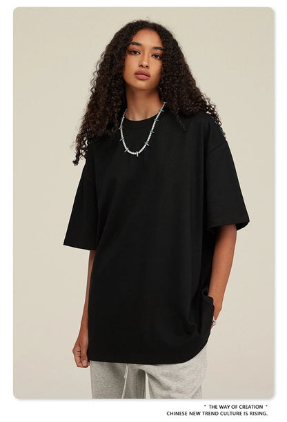 ZODF 2025 Heavy-Weight 425gsm 100% Cotton T-Shirts For Men Unisex Summer Oversized O-Neck Basic Solid T Shirt Brand Tees HY0485