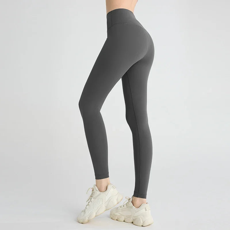 Hot Sale Women’s High Waisted Hip Lifting Yoga Leggings Breathable Fitness Running Cycling Pants - Dark Grey / M