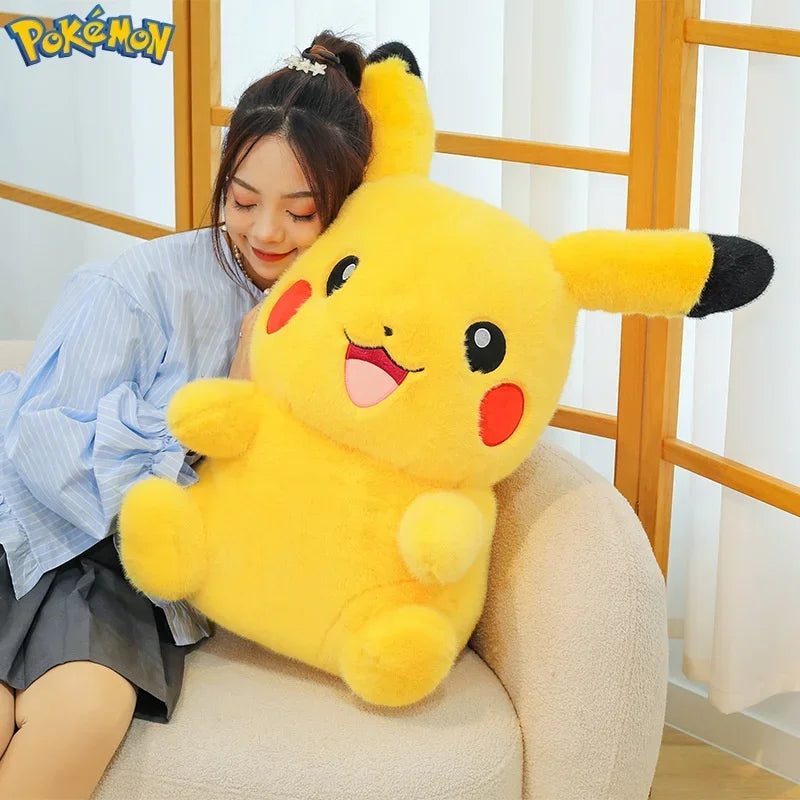 35-60CM Long-haired Pikachu Plushies Kawaii Pokemon Peluche Cartoon Anime Comfortable Soft Doll Ornament Children Toy Gifts