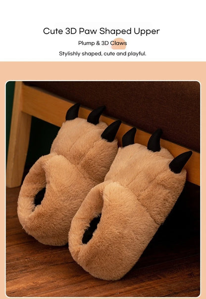 New Animal Claw Shoes For Adults, Warm And Casual Cute And Cute Plush Toys All Inclusive Flat Slippers Wholesale