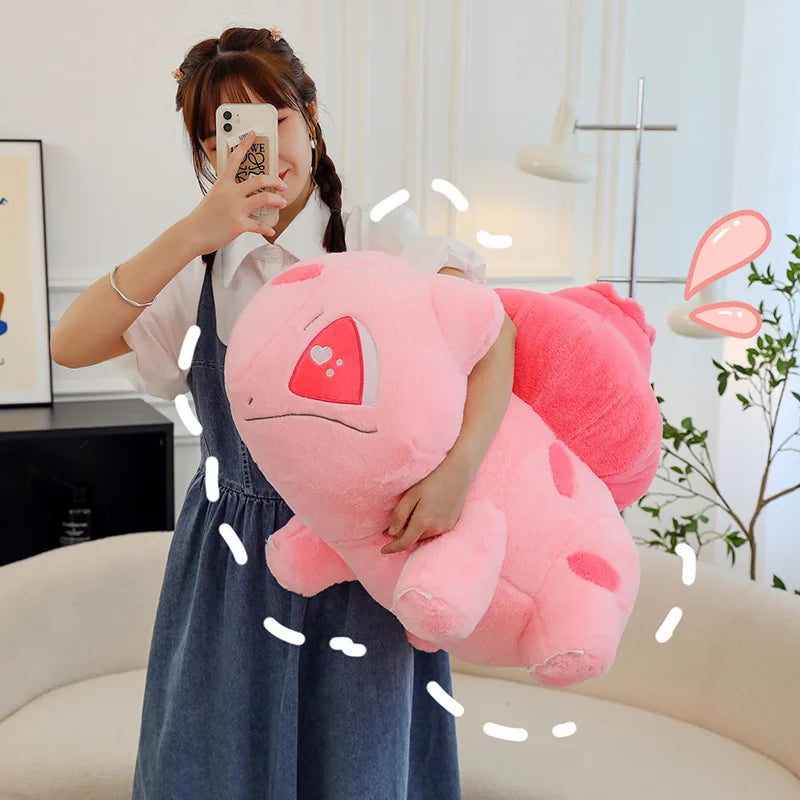 30/90cm Bulbasaur Huge Pokemon Anime Plush Toy Big Pokémon Plushie Kawaii Semi-finished Leather Holster Pillow Gift for Children