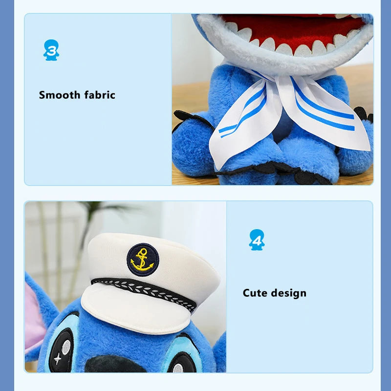 25/30CM Disney Lilo and Stitch Plush Toy Anime Stuffed Kawaii Ornament Navy Soft Stich Doll Plushie Kids Birthday Xmas Gifts