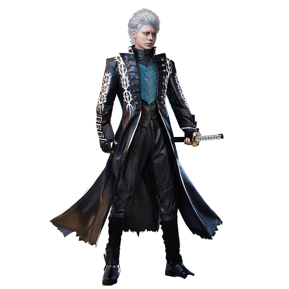 IN STOCK Vergil Cosplay Cotsume Game Cosplay【S-3XL】DokiDoki-R Vergil Nelo Angel Slayer Men Halloween Plus size