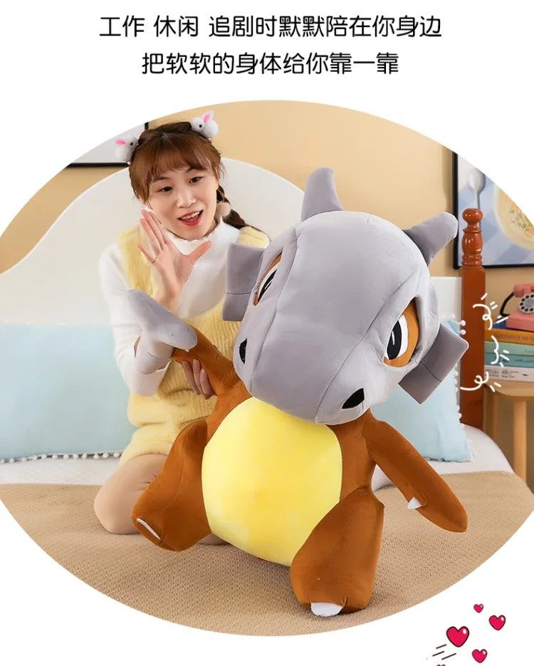 80cm Super Big Size Pokemon Cubone Anime Plush Stuffed Doll Plush Animal Comfortable Soft Doll Children Birthday Gift Anime Toy